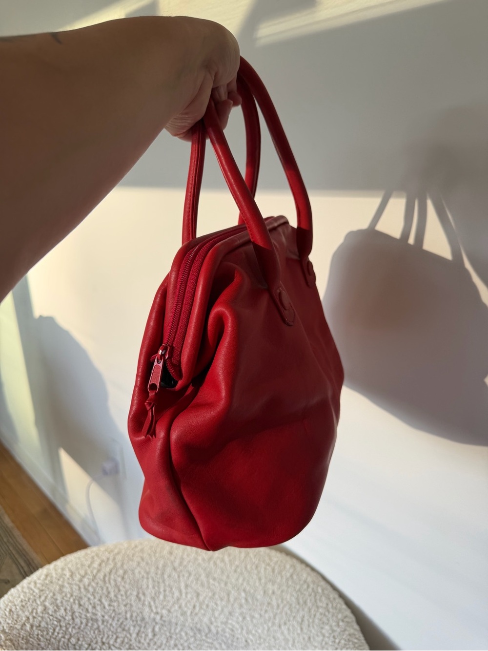 Giani Bernini Red Leather Tote Bag - Picture 4 of 8